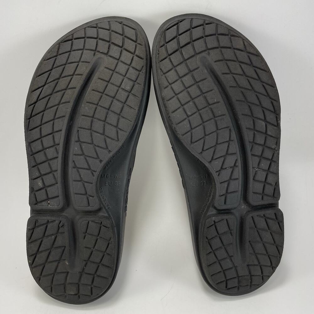 Oofos Ooahh Slide Sandals Womens Size 8 Black Comfort Recovery Mens 6 Black - Picture 7 of 9